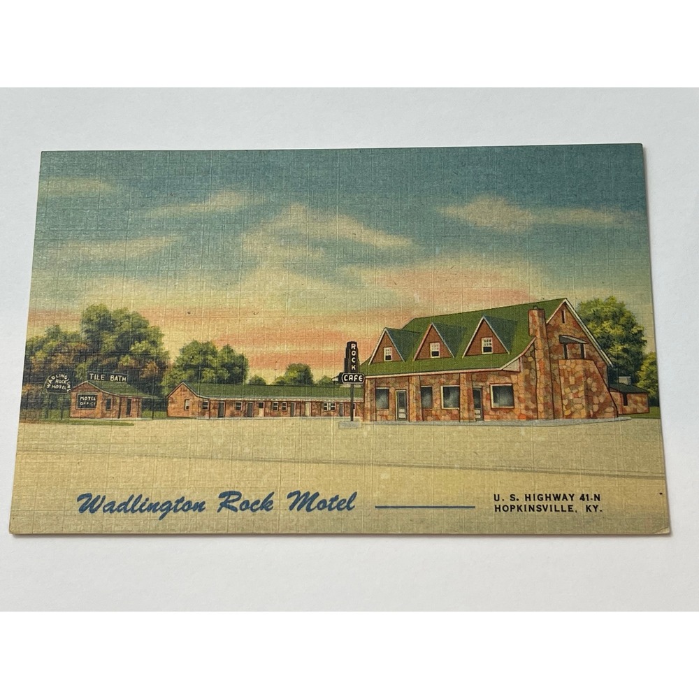 Waddington Rock Motel‎ Hopkinsville KY VTG Postcard U S Highway 41 N Cafe 00810